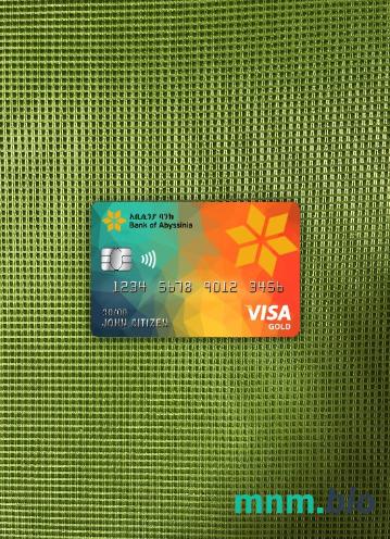 Ethiopia bank of Abyssinia bank visa gold card wygląd fotograficzny skan PSD + zdjęcie